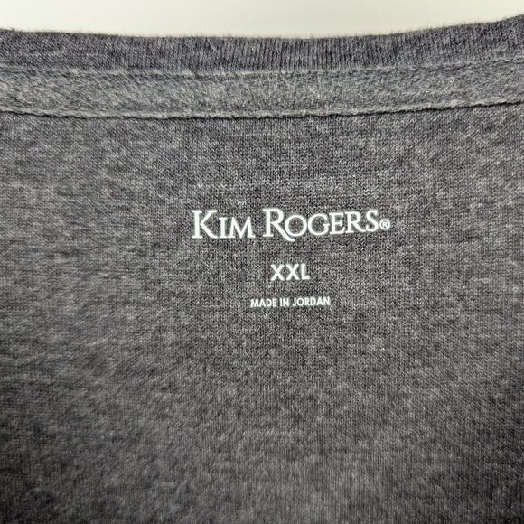 Gray Kim Rogers 3/4 Sleeve V Neck Pullover Top Size XXL 2XL - Picture 3 of 4